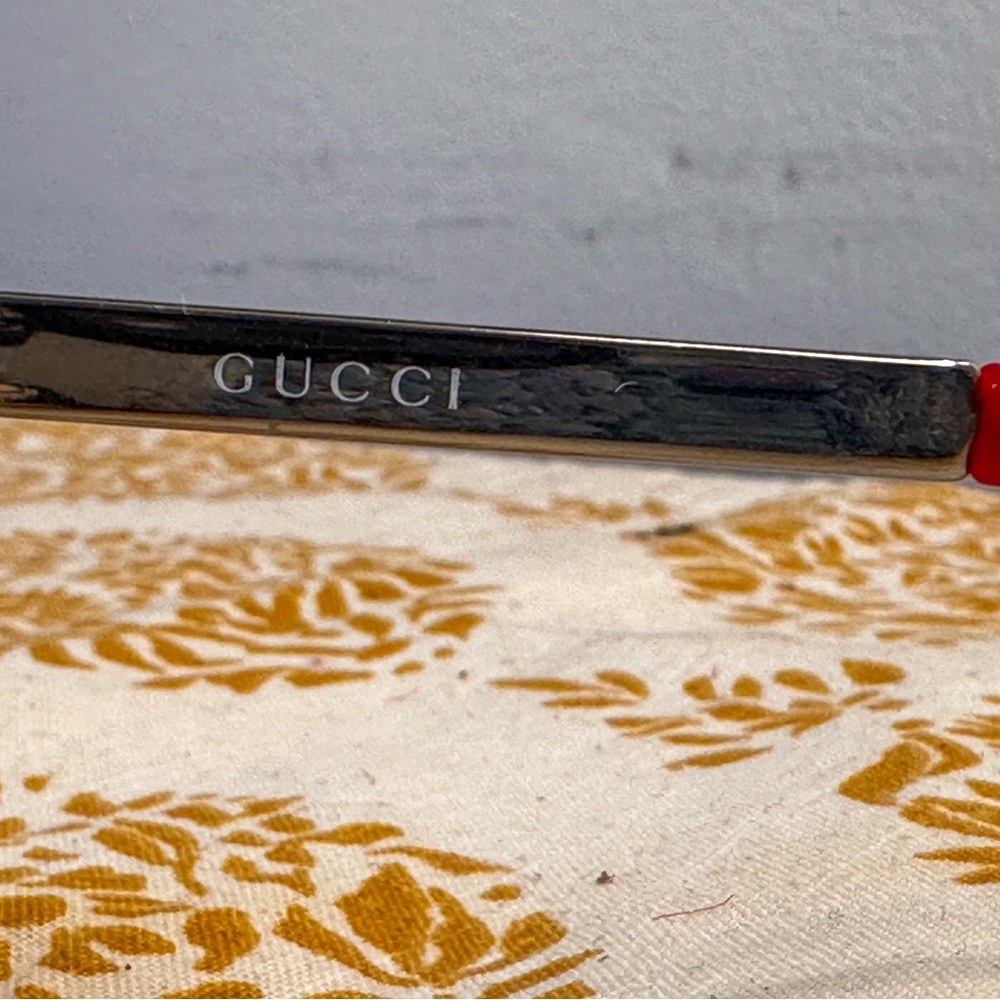 GUCCI Red and Silver Aviator Sunglasses GG 1827/S | Good Condition - Picture 3 of 9